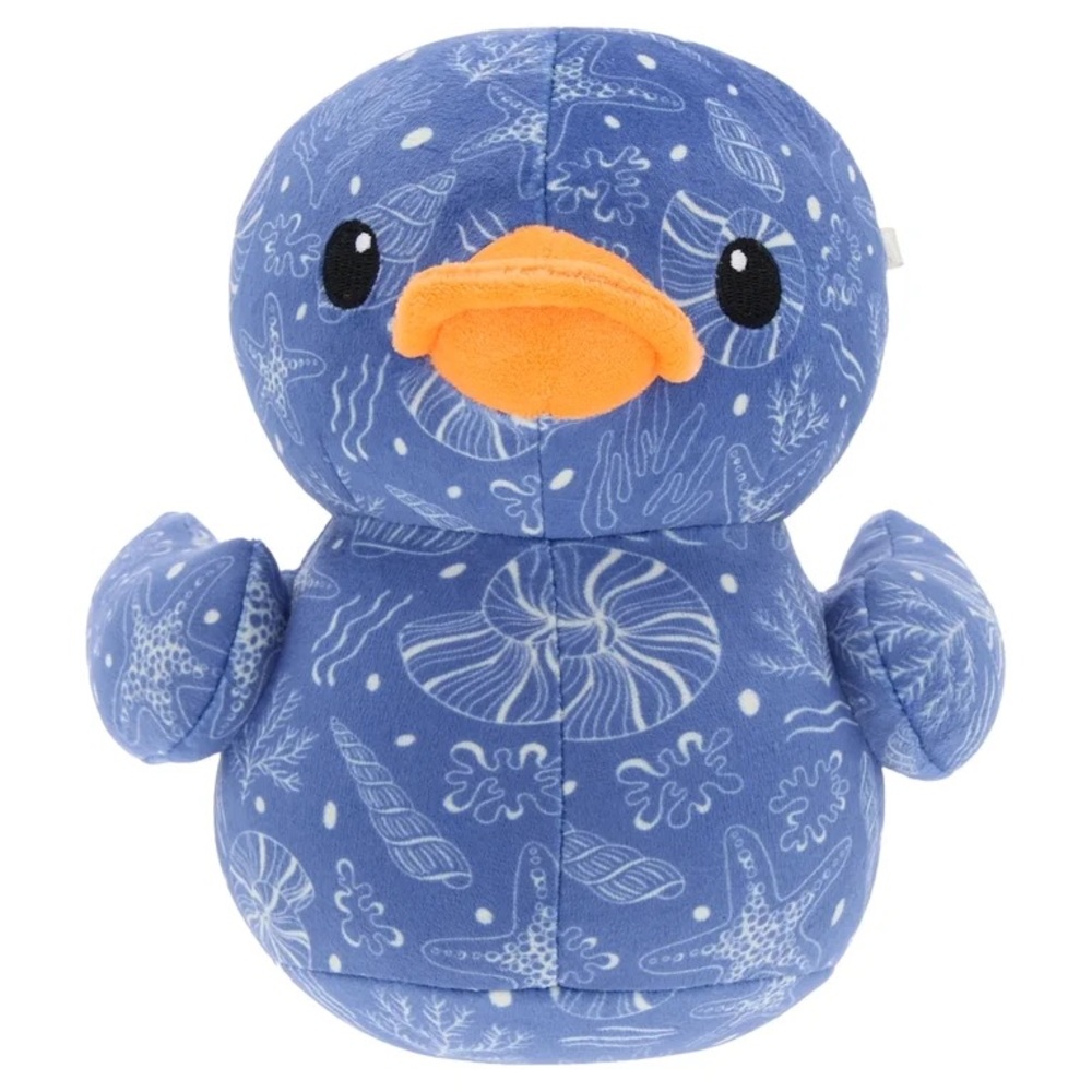 Ocean nwt Duck Plush, Blue, Summer coastal seashell Pattern